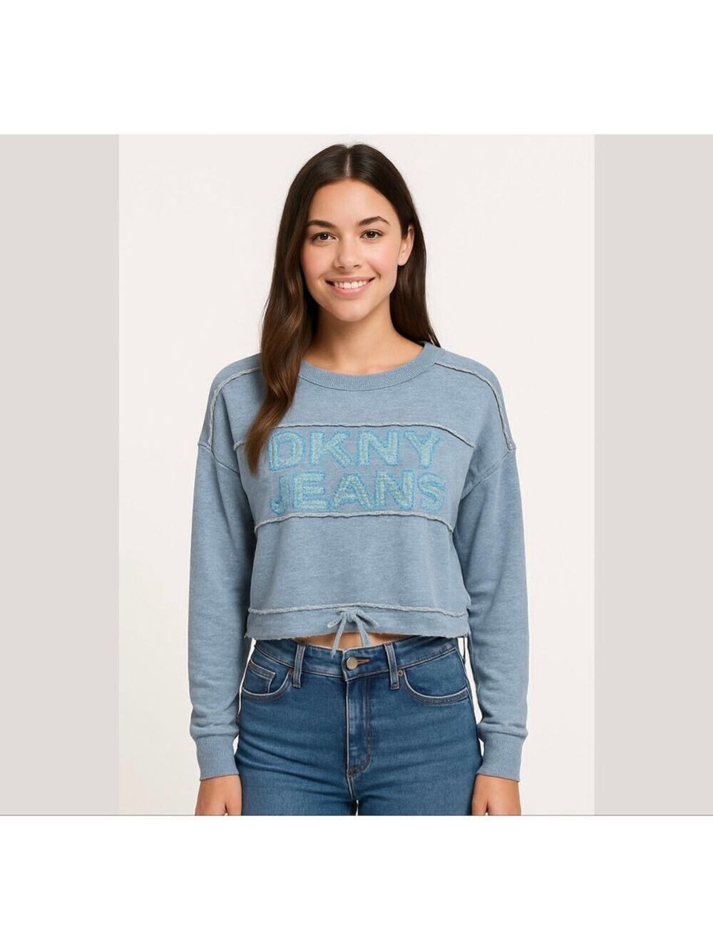 DKNY Jeans cropped sweatshirt with studs Sz M